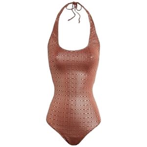 LISA MARIE FERNANDEZ Amber Maillot Swimsuit, Size 10, Rose Gold, NWT
